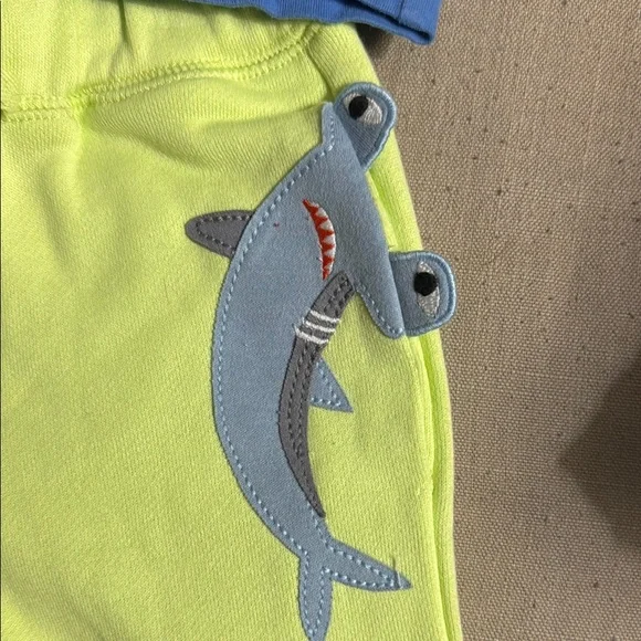 Joules Blue Shark T-Shirt and Yellow Shorts Set - Picture 4 of 7